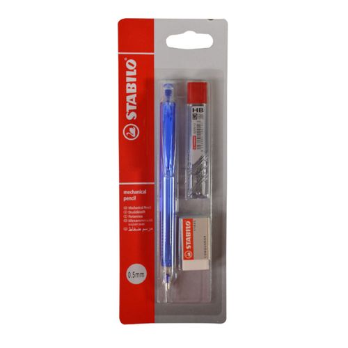 Portaminas STABILO 0.5 mm + minas + goma