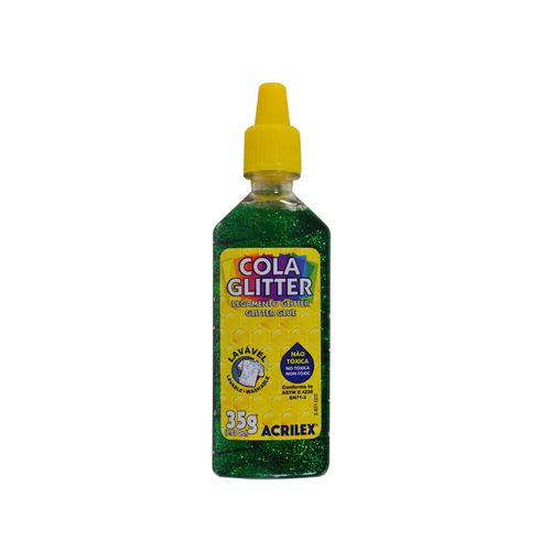 Goma de pegar con brillantina ACRILEX 35 g verde