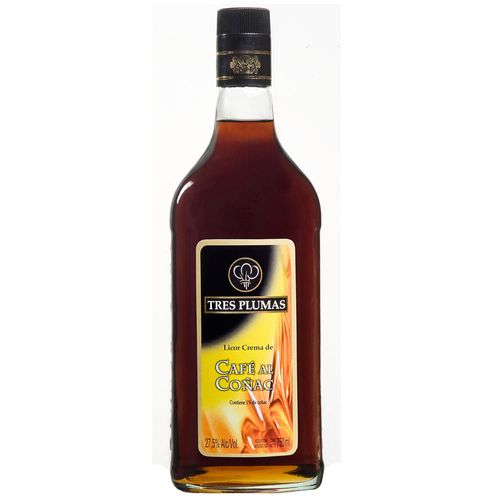 Licor TRES PLUMAS café al coñac 750 ml