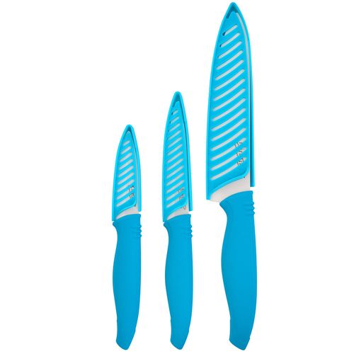 Set 3 cuchillos cerámica 8,10 y 15 cm turquesa