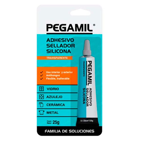 Adhesivo PEGAMIL sellador Siliconas 25 gr blis