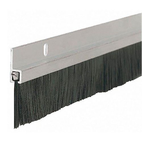 Zócalo de puerta con cepillo de aluminio natural 90 cm