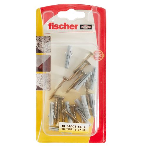 Blister 10 tacos fischer nylon S5 + Tmf 3.5x30
