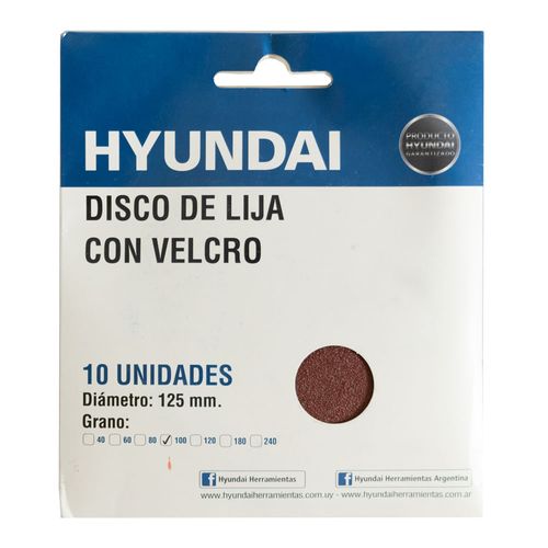 Set HYUNDAI disco lija papel 10 unidades 125 mm 100 g