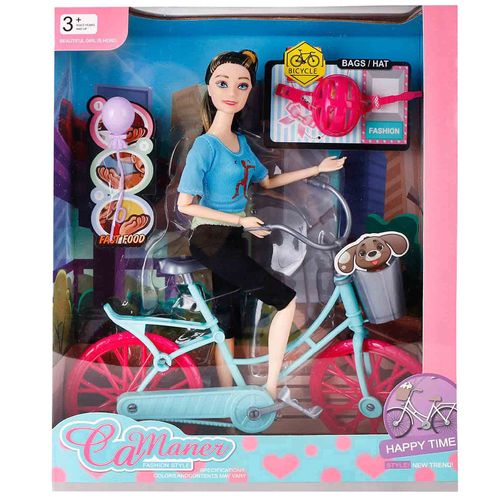 Muñeca con bicicleta