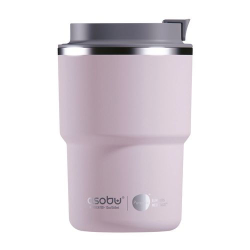 Vaso Térmico Café Acero Inoxidable 355 ml Rosa con Tapa