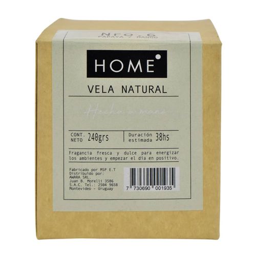 Vela de Soja HOME 240 g N° 6 Mango Papaya 7006