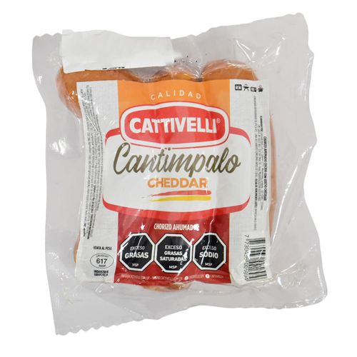 Chorizo cantimpalo con cheddar al vacío x 3