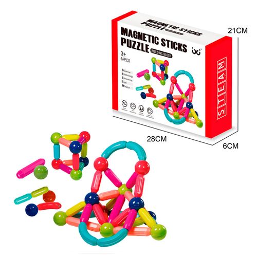 Puzzle magnético barras 64 piezas