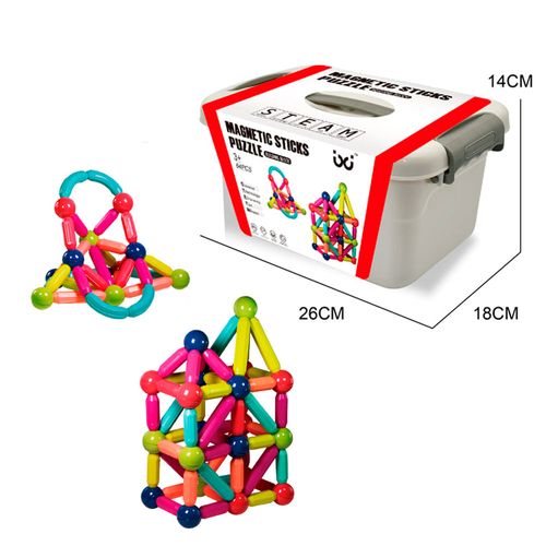 Puzzle magnético barras 64 piezas en valija