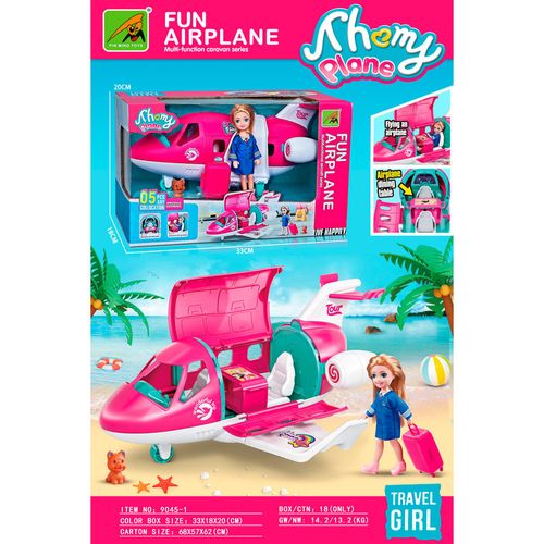 Avión con muñeca y accesorios