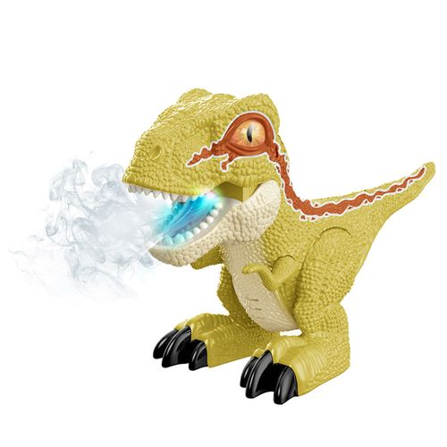 Dino con luz movimiento y lanza spray
