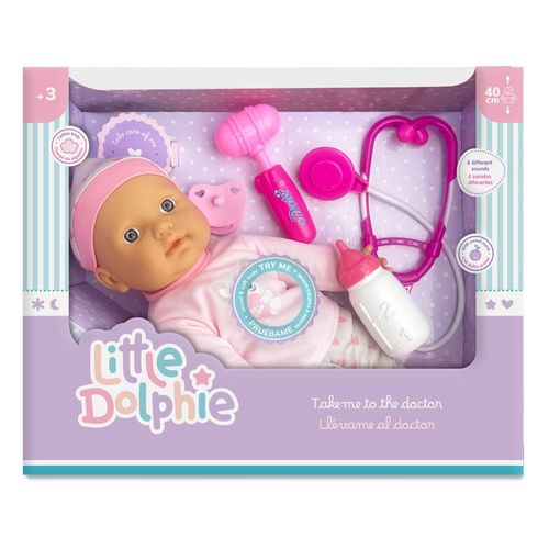 Bebé 40 cm con 4 sonidos y acc de doctor