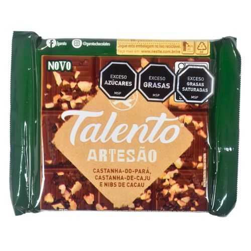Chocolate GAROTO Talento Artesano Almendras 75 g