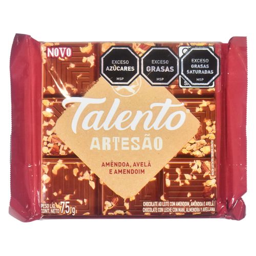 Chocolate GAROTO Talento Artesano Castañas 75 g