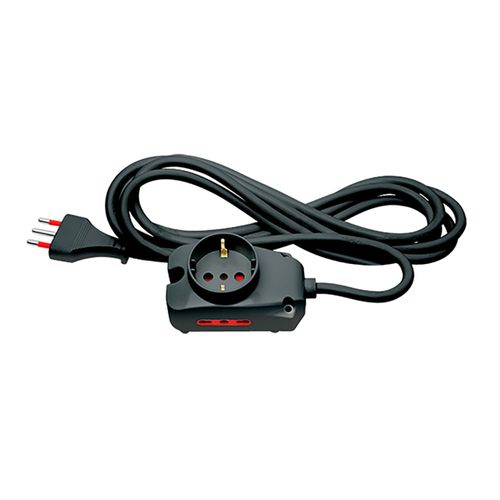 Prolongador VIVION 1 Schuko 3m Negro