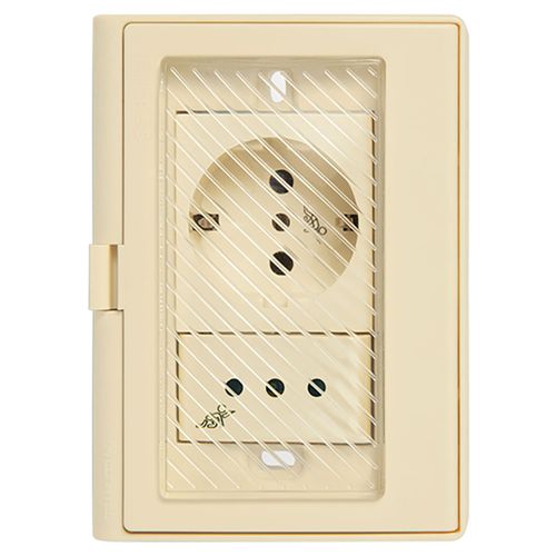 Plaqueta Marfil con Membrana Toma Corriente + Schuko