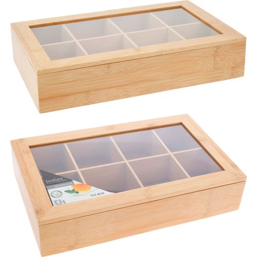 Caja de te en madera 8 cavidades