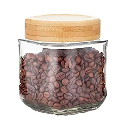 Frasco de vidrio 1700 ml con tapa Bambú