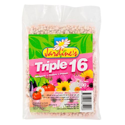 Fertilizante triple 16 jardines 500 g