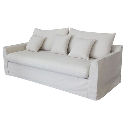 Sofá 3 Cuerpos Beige 227x103x90 cm