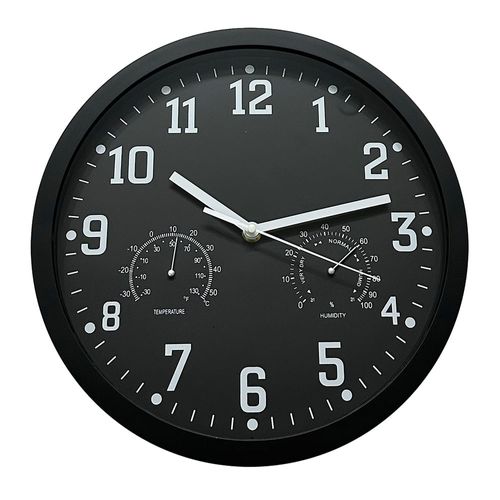 Reloj de Pared d30 cm ws-7385 Blanco/Negro