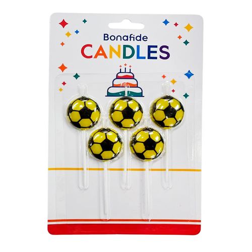 Set de velas fútbol x 5 un. amarillo/negro