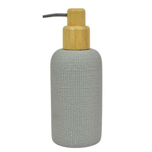 Dispensador de jabón en poliresina redondo 340 ml gris