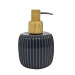 Dispensador-de-Jabon-en-Ceramica-Azul-Rayas-0