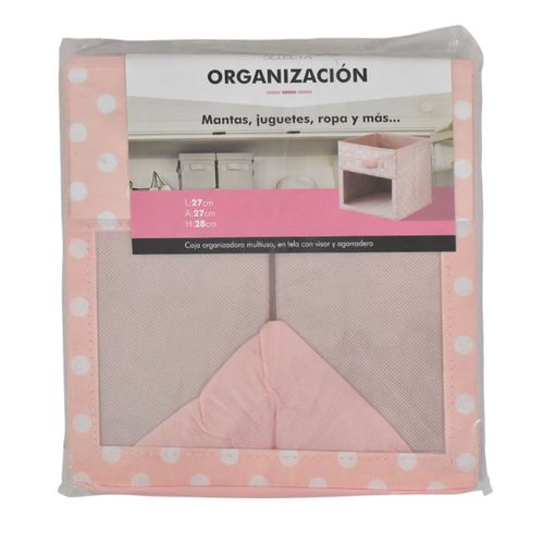 Caja organizadora de tela 27 x 27 x 28 cm rosa
