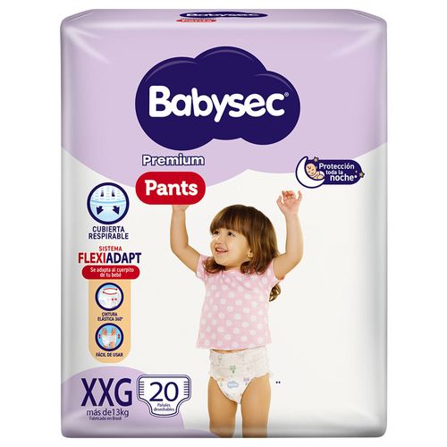 Pañal BABYSEC Premium talle XXG 20 un