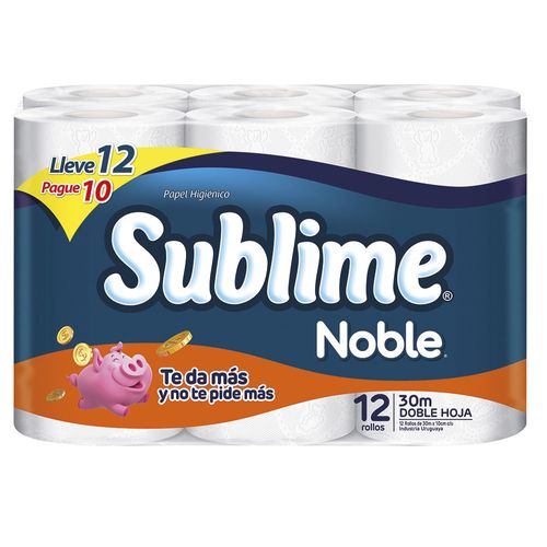 Papel higiénico SUBLIME 30 m 12 x 10