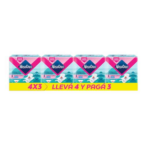 Pack 4 x 3 Toalla Femenina NOSOTRAS Normal 8 un.