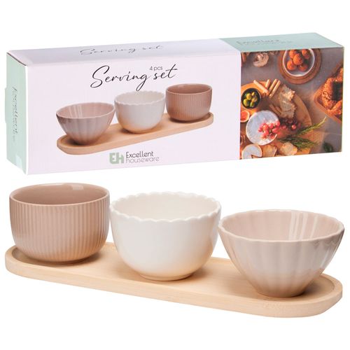 Set Servicio 3 Piezas Cerámica Bandeja