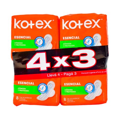 Toalla Femenina KOTEX con a Esencial 32 un.