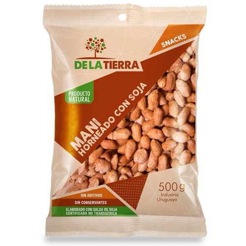 Maní Horneado con Soja DE LA TIERRA 500 g