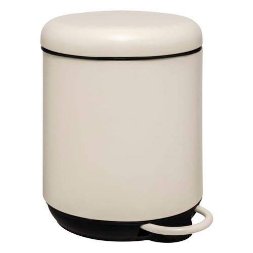 Papelera 5 L 11,5x13 cm Acero y PP Blanca Pedal