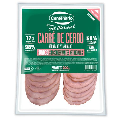 Carré de cerdo al natural CENTENARIO en fetas 200 g