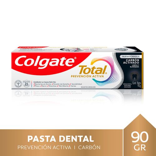 Pasta Dental COLGATE Total Carbón Activado con Flúor 90 g