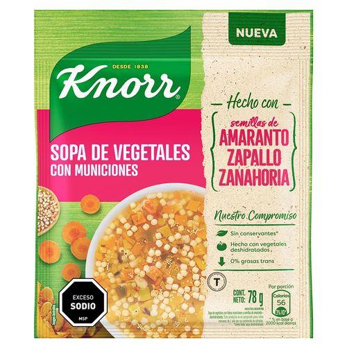 Sopa casera KNORR vegetales con amaranto 78 g