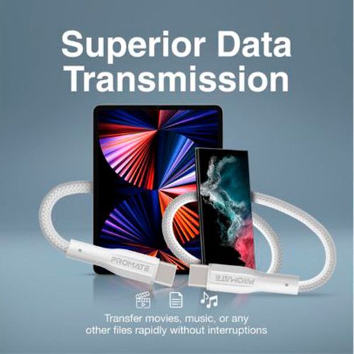 Cable PROMATE XCORD-CC200 Usb-con usb-c 2M 60W Blanco