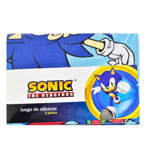 Juego de Sábanas 1 Plaza Microfibra Sonic Azul