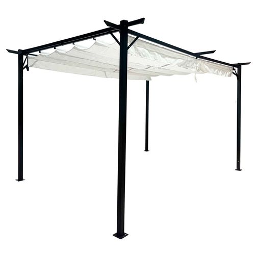 Pérgola con Techo Retráctil 3x4 m Natural