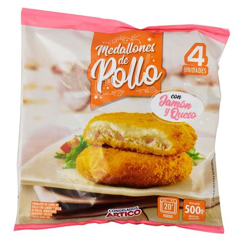 Medallones de Pollo Relleno de Jamón y Queso ARTICO 500 g