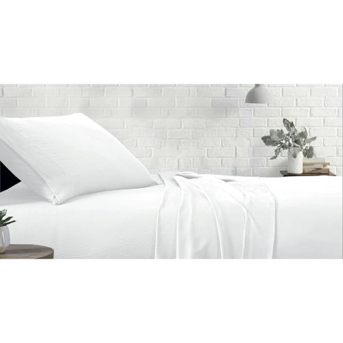 Juego de sábanas HOME en microfibra Twin color blanco