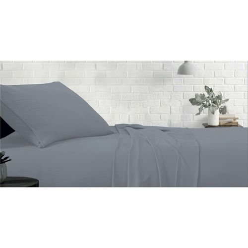 Juego de sábanas HOME en microfibra King size color gris