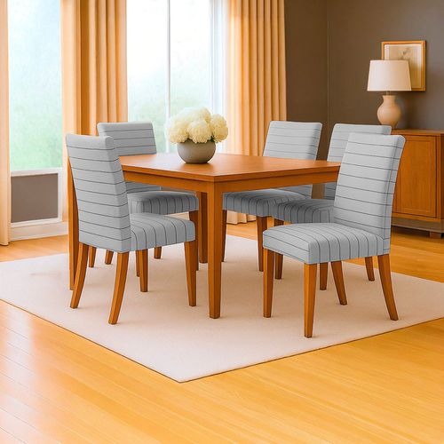 Funda para Silla 4 piezas Cotton Flex Rayas Gris