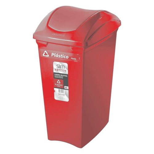 Basurero selectivo rojo 40 L