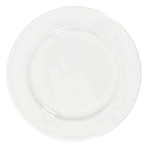 Plato Postre 20 cm Dot Cerámica Blanco