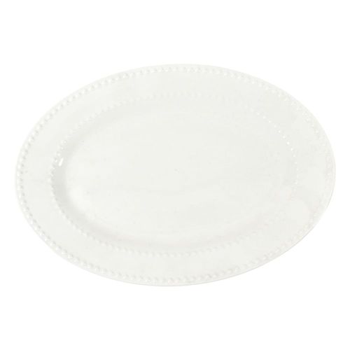 Fuente Oval 34 cm Dot Cerámica Blanco